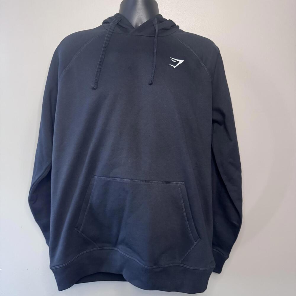 Gymshark Crest Hoodie Black Men's XL- NWT- Slim Fit Pullover - Gym Workout Gear